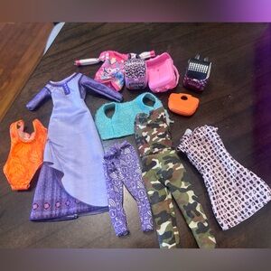 Barbie Mix-and-Match Doll Outfit Set in Purple, Pink, Teal, Orange & Camo